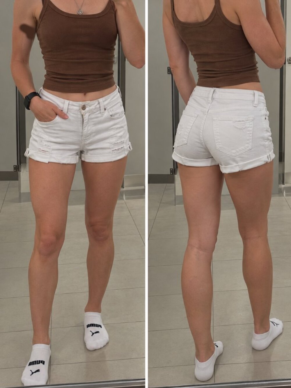 Hollister High Rise Short 3" White Size 25